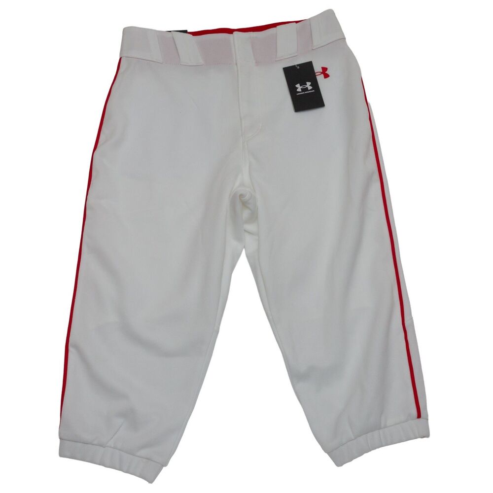 Under Armour Gameday Vanish Baseball Knicker Pants White Red Men's Medium